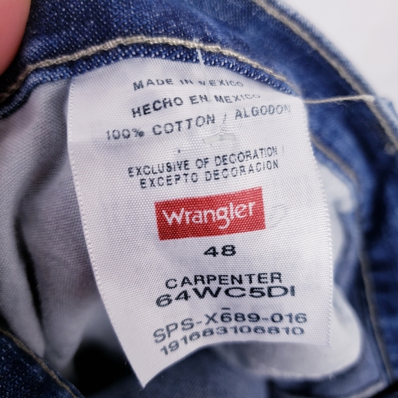 Wrangler Mens carpenter jean shorts blue cotton Size 48 - Picture 4 of 4